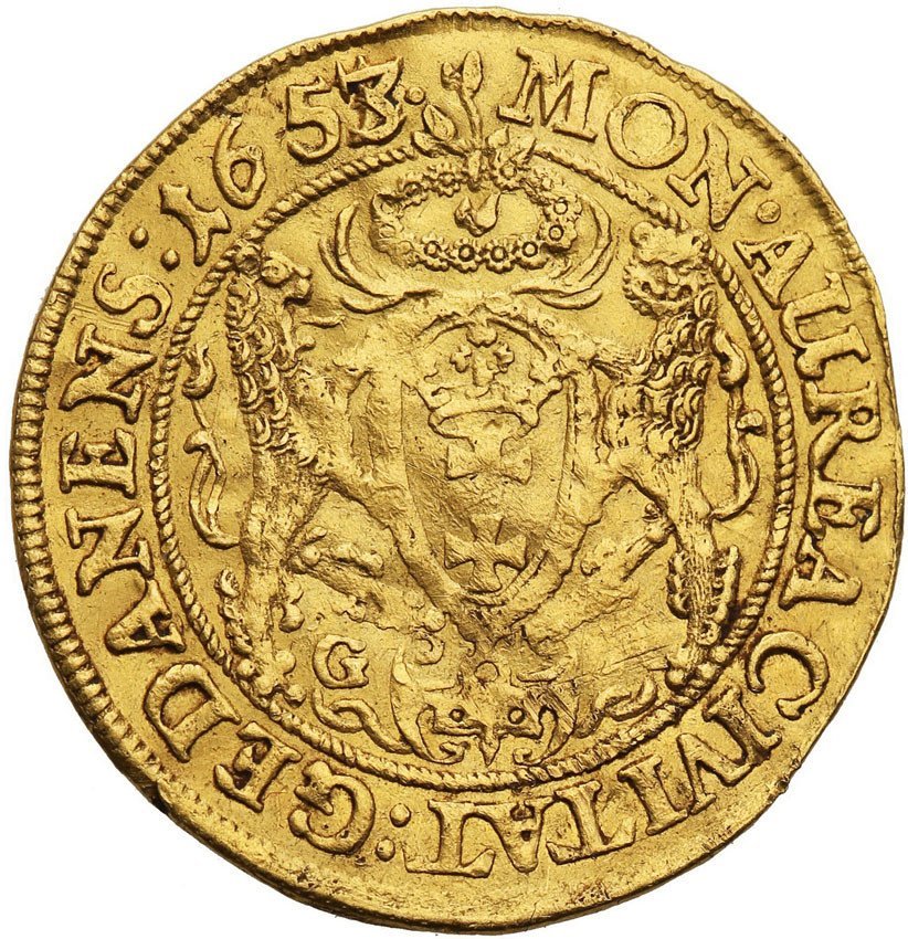 Jan II Kazimierz. Dukat 1653/1, Gdańsk
